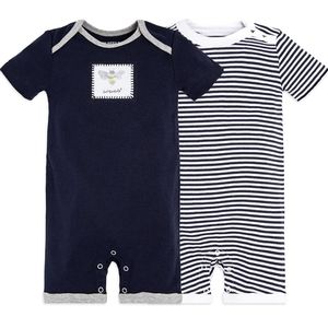 Burt's Bees Baby - Boys 2-Pack Short-Sleeve Rompers